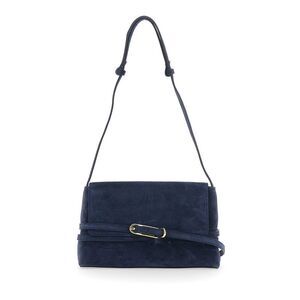 Liffner Women Shoulder Bag Blue With Leather Belt